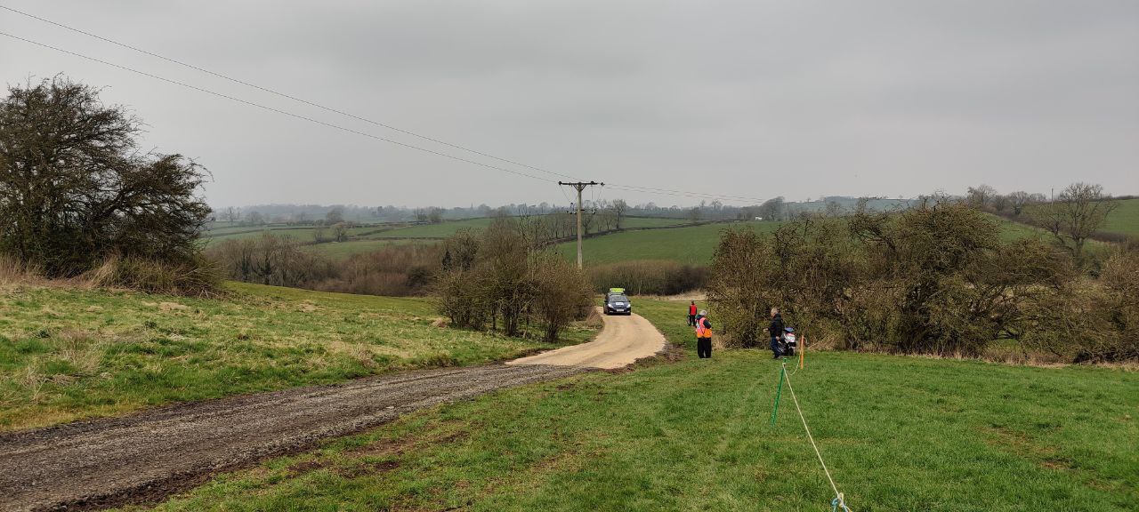 A picture of the Sommerberg as the lead car comes up the hill